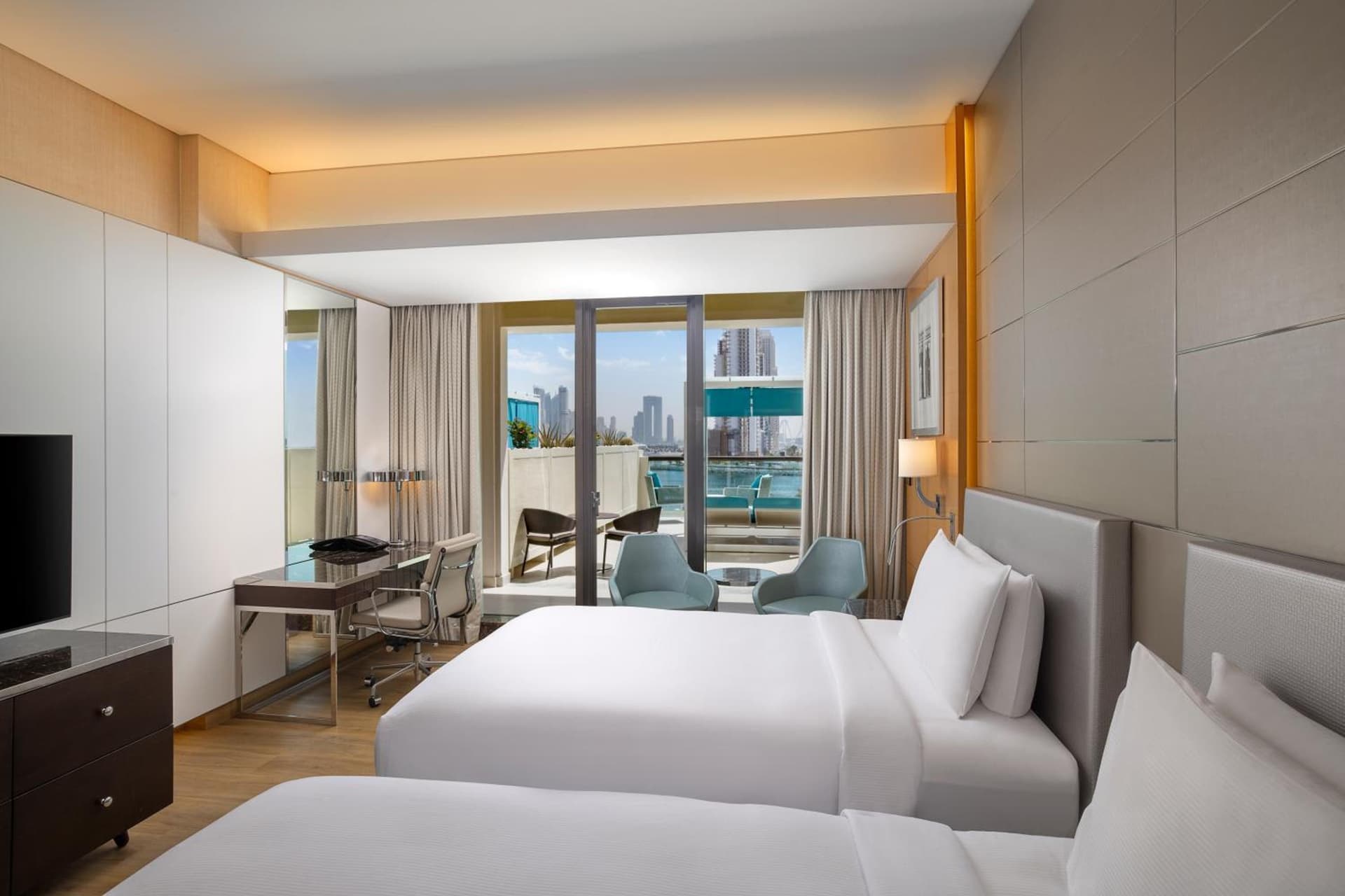Two Double Beds Sea View Room with Cabana